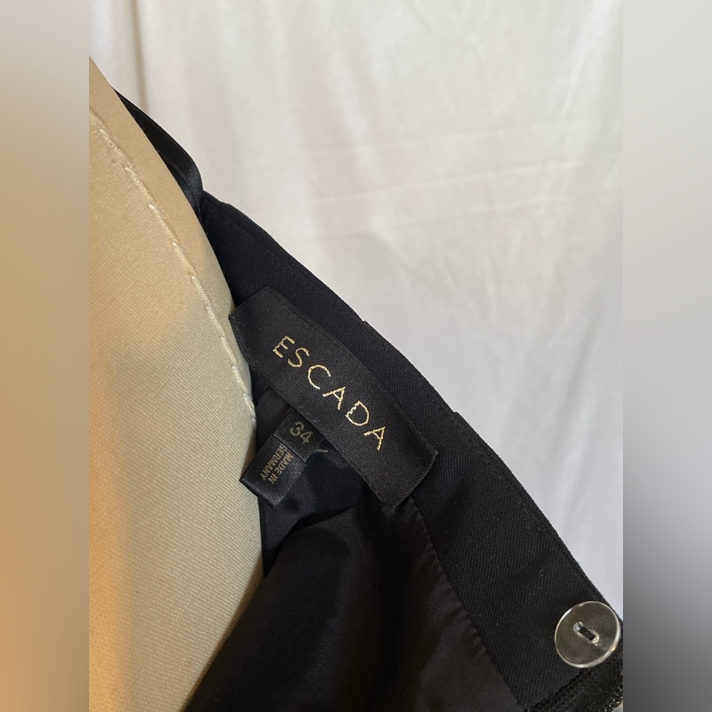 Escada Germany Thin Wool pencil long skirt side slit black size 34 EU / 2 US - Picture 8 of 15